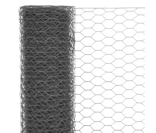 Stiepļu Žogs, Tērauds Ar Pvc Pārklājumu, 25X0,75 M, Pelēks Vidaxl