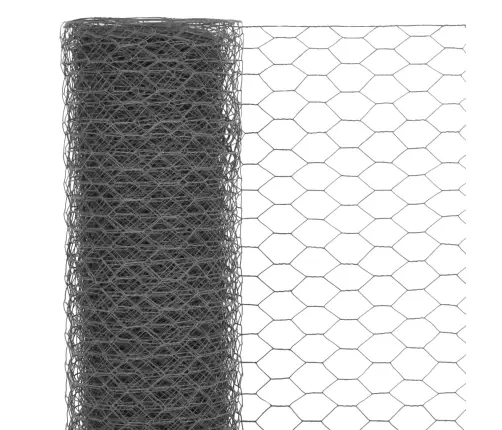 Stiepļu Žogs, Tērauds Ar Pvc Pārklājumu, 25X0,75 M, Pelēks Vidaxl