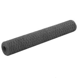 Stiepļu Žogs, Tērauds Ar Pvc Pārklājumu, 25X1 M, Pelēks Vidaxl