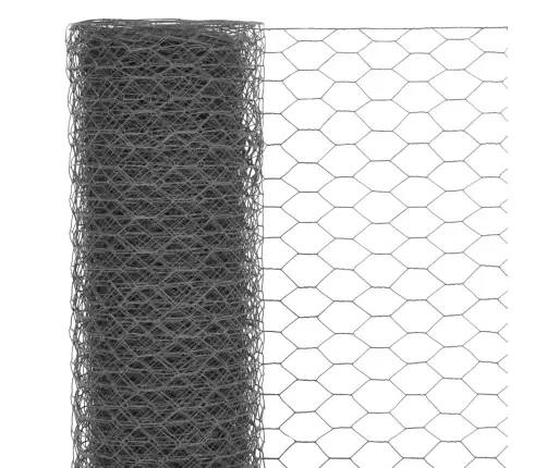 Stiepļu Žogs, Tērauds Ar Pvc Pārklājumu, 25X1,5 M, Pelēks Vidaxl