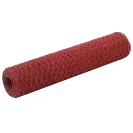 Stiepļu Žogs, Tērauds Ar Pvc Pārklājumu, 25X0,75 M, Sarkans Vidaxl