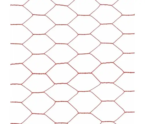 Stiepļu Žogs, Tērauds Ar Pvc Pārklājumu, 25X1,2 M, Sarkans Vidaxl