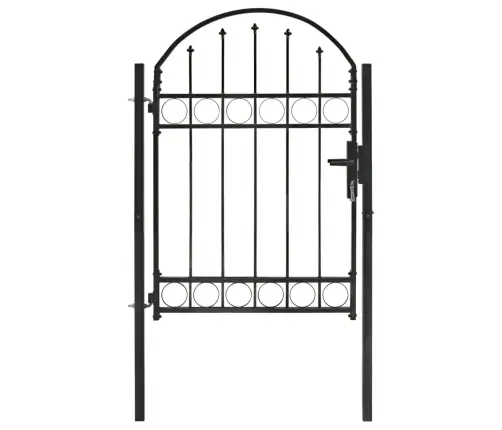 Žoga Vārti Ar Arkveida Formu, 100X125 Cm, Melns Tērauds Vidaxl