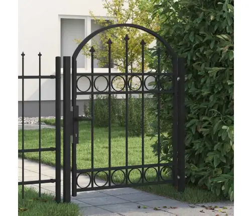 Žoga Vārti Ar Arkveida Formu, 100X125 Cm, Melns Tērauds Vidaxl