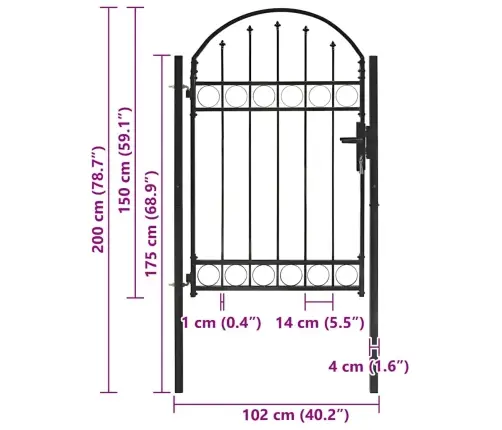 Žoga Vārti Ar Arkveida Augšdaļu, Tērauds, 104X150 Cm, Melni Vidaxl