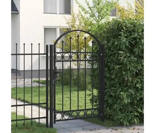 Žoga Vārti Ar Arkveida Augšdaļu, Tērauds, 104X150 Cm, Melni Vidaxl