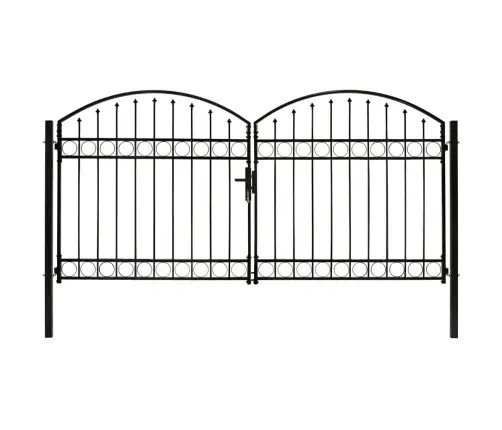 Vartai Su Dvig. Dur. Ir Ark. Viršumi, Juodi, 300X125cm Plienas