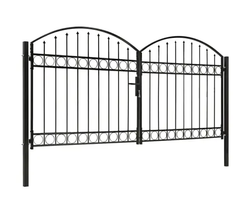 Vartai Su Dvig. Dur. Ir Ark. Viršumi, Juodi, 300X125cm Plienas