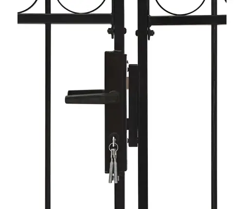 Vartai Su Dvig. Dur. Ir Ark. Viršumi, Juodi, 300X125cm Plienas