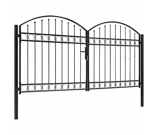 Divviru Žoga Vārti Ar Arkveida Formu, 300X150 Cm, Melns Tērauds Vidaxl