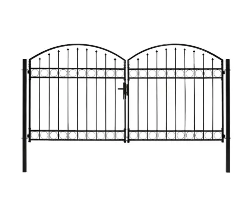 Divviru Žoga Vārti Ar Arkveida Formu, 300X150 Cm, Melns Tērauds Vidaxl