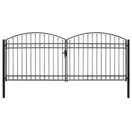 Kahepoolne Kumera Ülaosaga Aiavärav, Teras, 400 X 175 cm Must