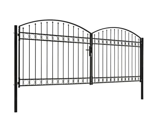 Kahepoolne Kumera Ülaosaga Aiavärav, Teras, 400 X 175 cm Must