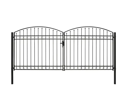 Divviru Žoga Vārti Ar Arkveida Formu, Melni, 400X200 Cm, Tērauds Vidaxl
