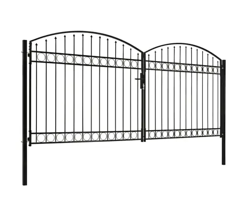 Divviru Žoga Vārti Ar Arkveida Formu, Melni, 400X200 Cm, Tērauds Vidaxl