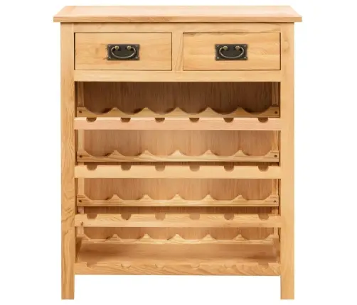 Vīna Pudeļu Plaukts, 72X32X90 Cm, Ozola Masīvkoks Vidaxl