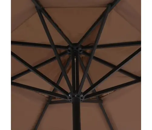 Dārza Saulessargs Ar Alumīnija Kātu, 500 Cm, Pelēkbrūns  Vidaxl