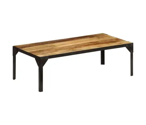 Kafijas Galdiņš, 100 Cm, Neapstrādāts Mango Koks, Tērauds Vidaxl