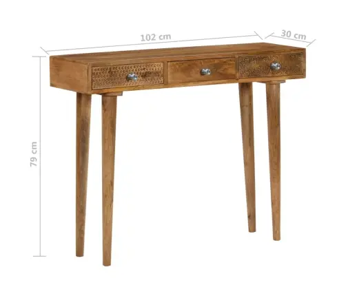 Konsoollaud, Mangopuit, 102 X 30 X 79 Cm