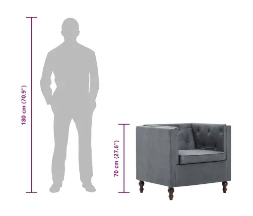 Atpūtas Krēsls, Pelēks Audums Vidaxl