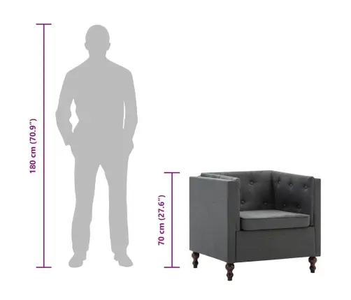 Atpūtas Krēsls, Tumši Pelēks Audums Vidaxl