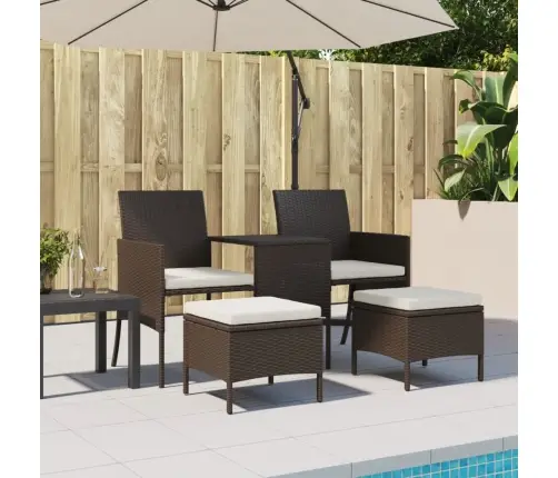 Divvietīgs Dārza Dīvāns Ar Galdiņu, Taburetēm, Pe Pinums, Brūns Vidaxl Divvietīgs Dārza Dīvāns Ar Galdiņu, Taburetēm, Pe Pinums, Brūns Vidaxl