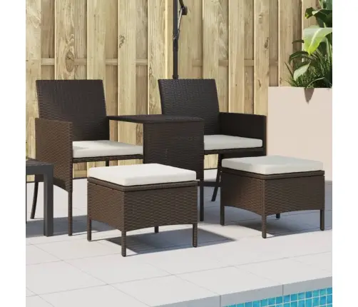 Divvietīgs Dārza Dīvāns Ar Galdiņu, Taburetēm, Pe Pinums, Brūns Vidaxl Divvietīgs Dārza Dīvāns Ar Galdiņu, Taburetēm, Pe Pinums, Brūns Vidaxl