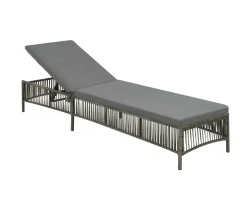 Sauļošanās Zvilnis Ar Matraci, Pe Rotangpalma, Pelēks Vidaxl