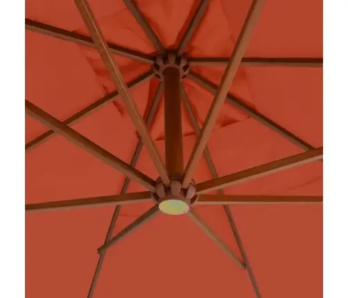 Dārza Saulessargs Ar Koka Kātu, 400X300 Cm, Sarkanbrūns Vidaxl