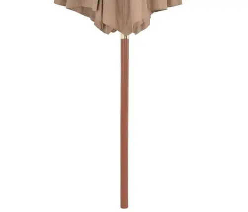 Dārza Saulessargs Ar Koka Kātu, 300 Cm, Pelēkbrūns Vidaxl