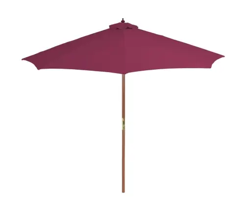 Dārza Saulessargs Ar Koka Kātu, 300 Cm, Bordo Sarkans Vidaxl