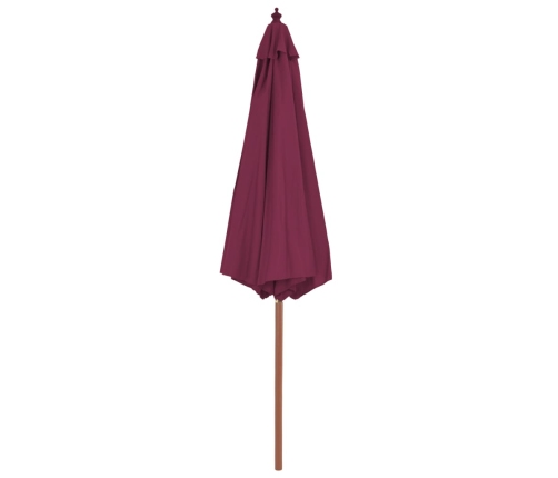 Lauko Skėtis Nuo Saulės Su Mediniu Stulpu, Raudonas, 300Cm