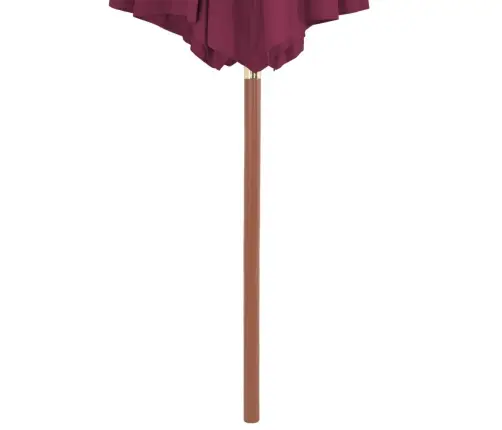 Dārza Saulessargs Ar Koka Kātu, 300 Cm, Bordo Sarkans Vidaxl