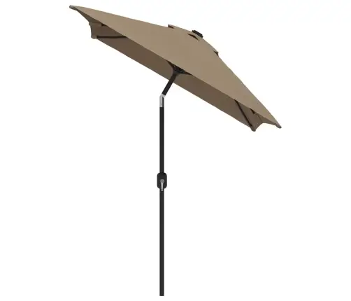 Dārza Saulessargs Ar Metāla Kātu, 300X200 Cm, Pelēkbrūns Vidaxl