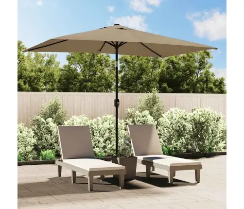 Dārza Saulessargs Ar Metāla Kātu, 300X200 Cm, Pelēkbrūns Vidaxl