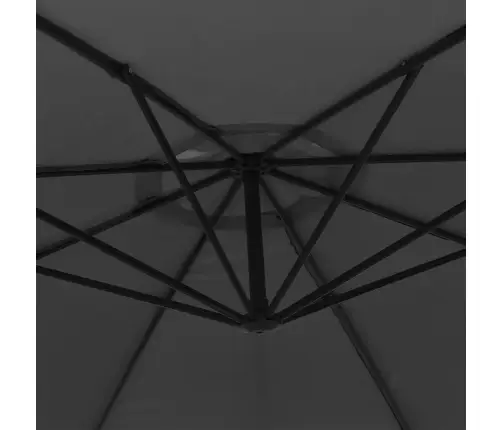 Konsooldisainiga Päikesevari, Alumiiniumpost, 350 Cm Antratsiit