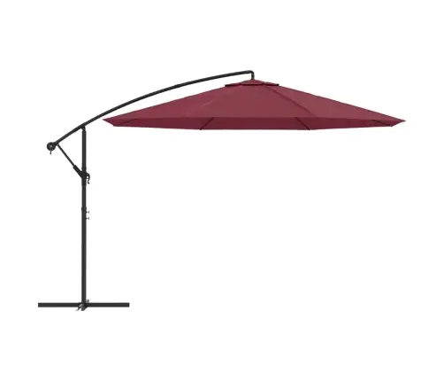 Gembinis Sodo Skėtis Su Aliuminiu Stulpu, Raudonas, 350Cm