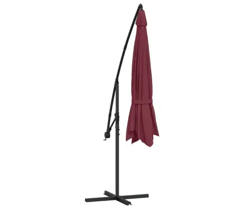 Gembinis Sodo Skėtis Su Aliuminiu Stulpu, Raudonas, 350Cm