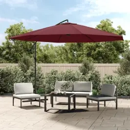 Saulessargs Ar Alumīnija Kātu, 350 Cm, Bordo Sarkans Vidaxl