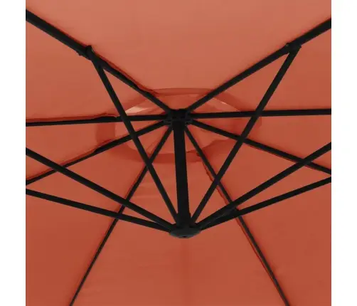 Gembinis Sodo Skėtis Su Aliuminiu Stulpu, Terakota, 350Cm Gembinis Sodo Skėtis Su Aliuminiu Stulpu, Terakota, 350Cm