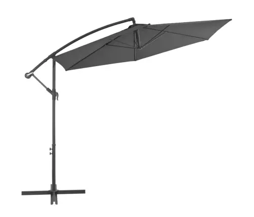 Saulessargs Ar Alumīnija Kātu, 300 Cm, Antracītpelēks Vidaxl