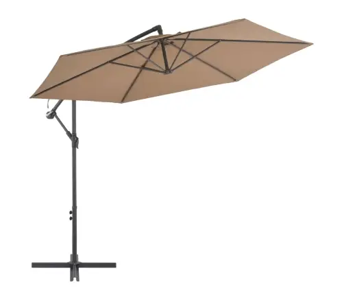 Konsooldisainiga Päikesevari, Alumiiniumpost, 300 cm Pruunikas