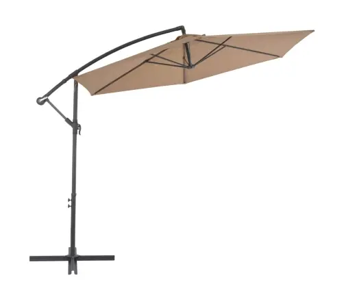 Konsooldisainiga Päikesevari, Alumiiniumpost, 300 cm Pruunikas