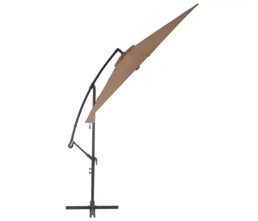 Konsooldisainiga Päikesevari, Alumiiniumpost, 300 cm Pruunikas