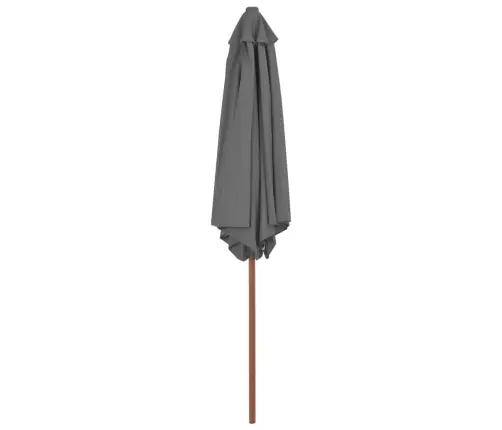 Dārza Saulessargs Ar Koka Kātu, 270 Cm, Antracītpelēks Vidaxl