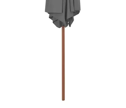 Dārza Saulessargs Ar Koka Kātu, 270 Cm, Antracītpelēks Vidaxl