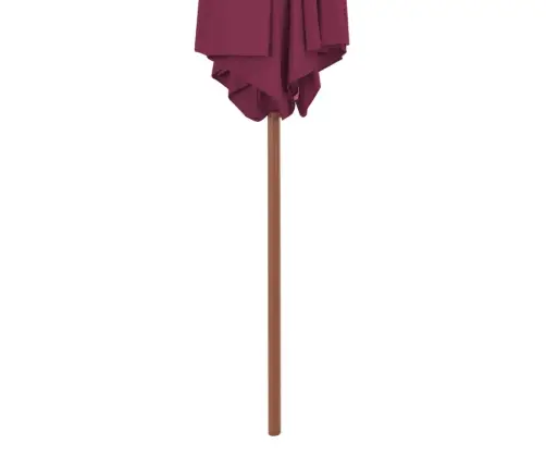 Lauko Skėtis Nuo Saulės Su Mediniu Stulpu, Raudonas, 270Cm Lauko Skėtis Nuo Saulės Su Mediniu Stulpu, Raudonas, 270Cm