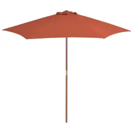 Päikesevari Puidust Postiga 270 cm Terrakota