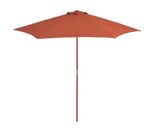 Päikesevari Puidust Postiga 270 cm Terrakota