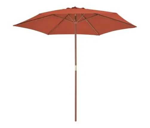 Päikesevari Puidust Postiga 270 cm Terrakota